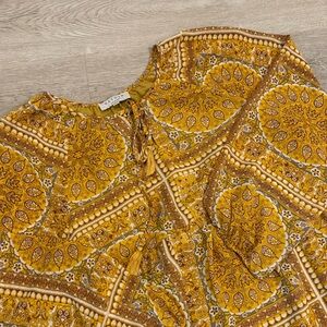 Yellow Patterned Long Dress